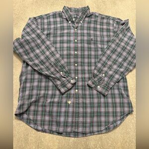 Ralph Lauren 100% Blake Cotton Plaid Button Down Shirt - Size XXL